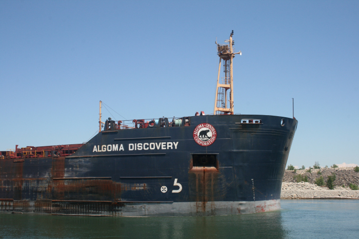 Algoma Discovery, bow detail, on the St. Marys River, June 29, 2019. Photo by Daniel Lindner